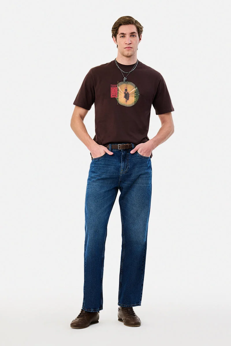 سنيتش Straight Fit Washed Jeans